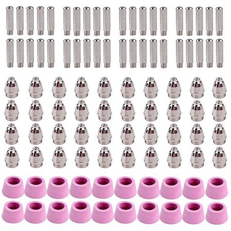 AMICO ELECTRIC 100 Plasma Cutter Consumables, 40-Nozzles 40-Electrodes 20-Ceramic Cups for CUT-50 CUT-55M CTS-200 CUT5060-100